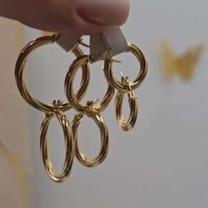 Trio de argollas 10k